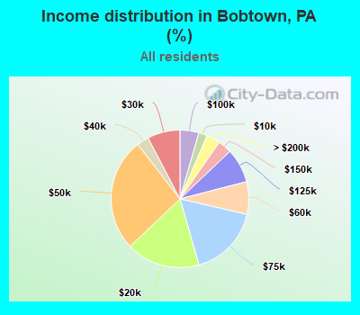 Income distribution in Bobtown, PA (%)