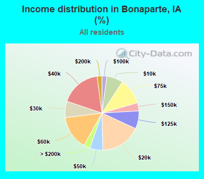 Income distribution in Bonaparte, IA (%)