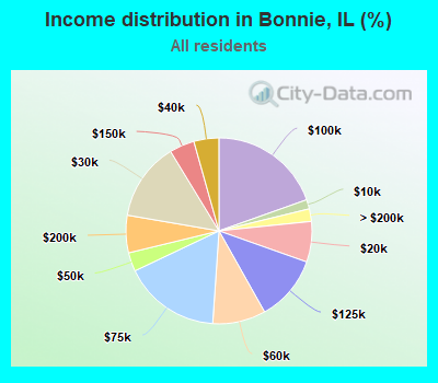 Income distribution in Bonnie, IL (%)