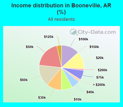 Income distribution in Booneville, AR (%)