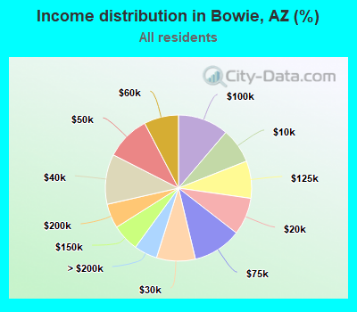 Income distribution in Bowie, AZ (%)