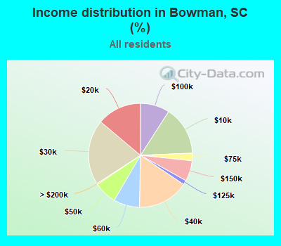 Income distribution in Bowman, SC (%)