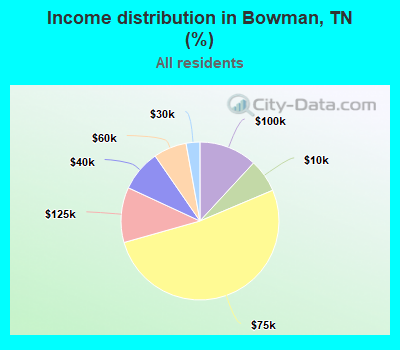 Income distribution in Bowman, TN (%)