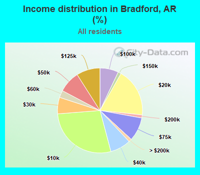 Income distribution in Bradford, AR (%)