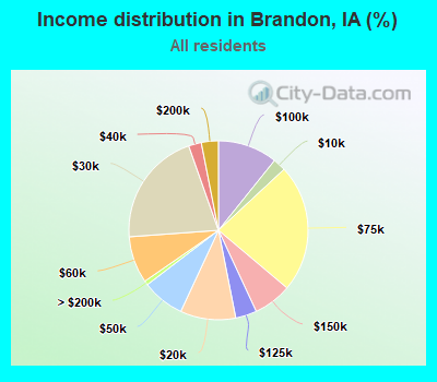 Income distribution in Brandon, IA (%)