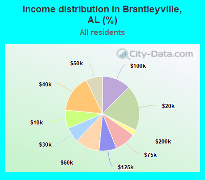 Income distribution in Brantleyville, AL (%)