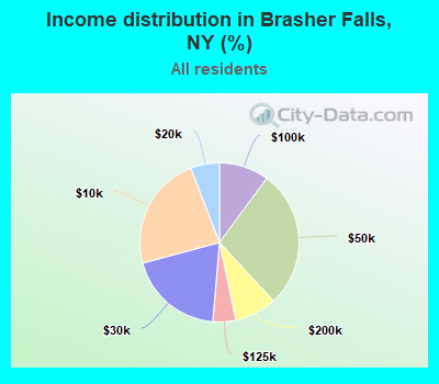 Income distribution in Brasher Falls, NY (%)