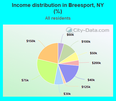 Income distribution in Breesport, NY (%)