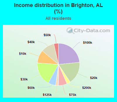 Income distribution in Brighton, AL (%)