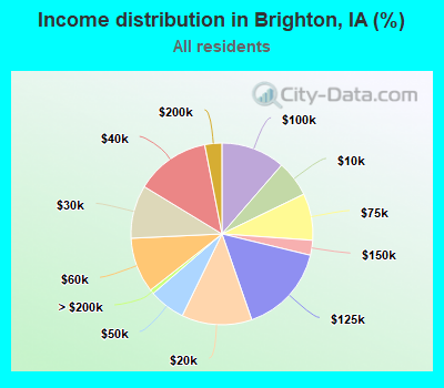 Income distribution in Brighton, IA (%)