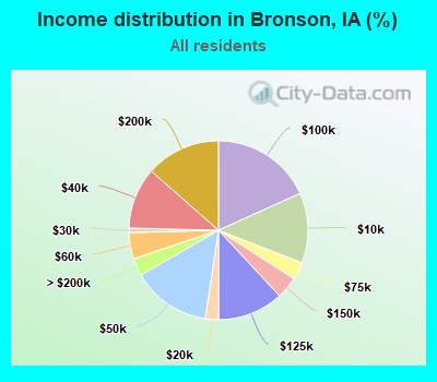Income distribution in Bronson, IA (%)