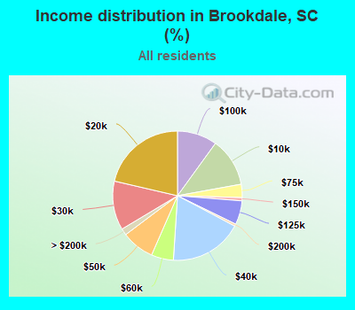 Income distribution in Brookdale, SC (%)