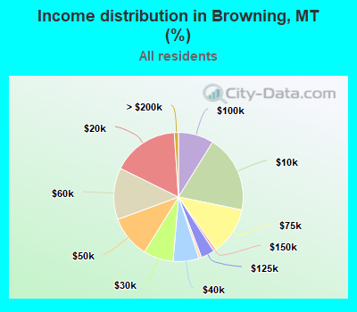 Income distribution in Browning, MT (%)