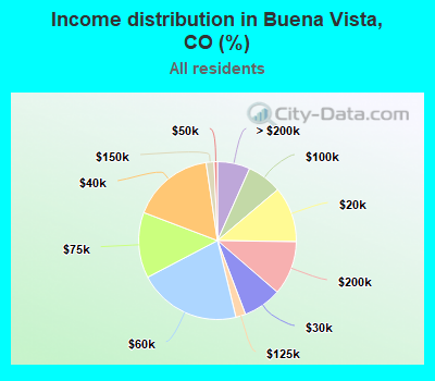 Income distribution in Buena Vista, CO (%)