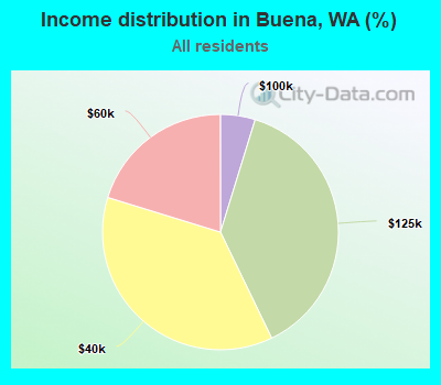 Income distribution in Buena, WA (%)