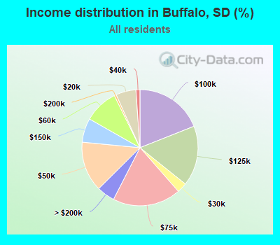 Income distribution in Buffalo, SD (%)