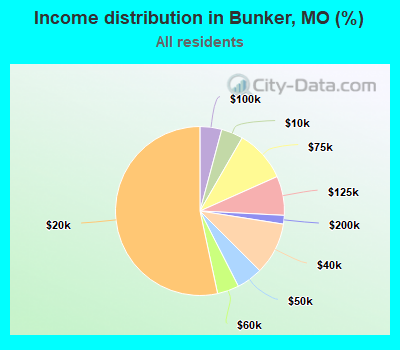 Income distribution in Bunker, MO (%)