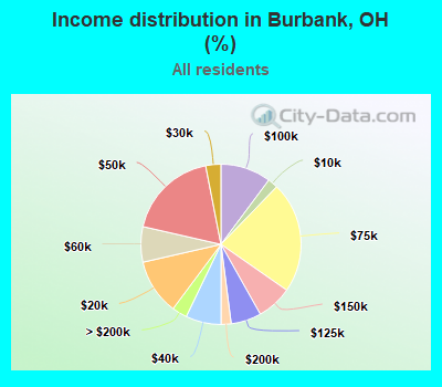 Income distribution in Burbank, OH (%)