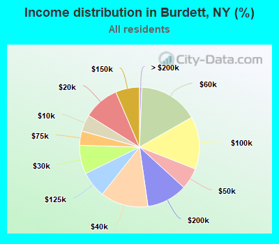 Income distribution in Burdett, NY (%)