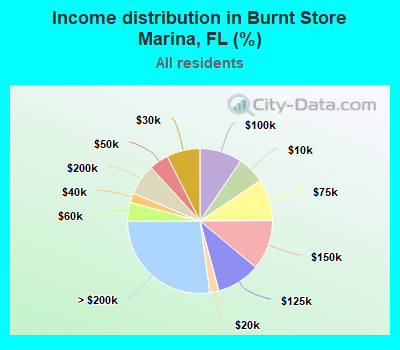 Income distribution in Burnt Store Marina, FL (%)