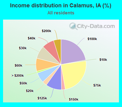 Income distribution in Calamus, IA (%)