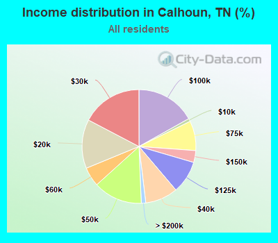 Income distribution in Calhoun, TN (%)