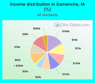 Income distribution in Camanche, IA (%)