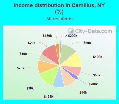 Income distribution in Camillus, NY (%)