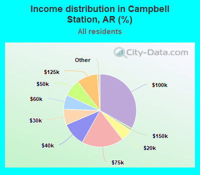 Income distribution in Campbell Station, AR (%)