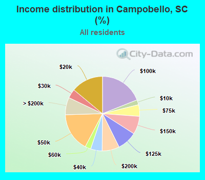 Income distribution in Campobello, SC (%)