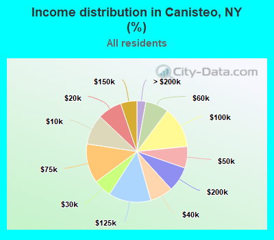 Income distribution in Canisteo, NY (%)