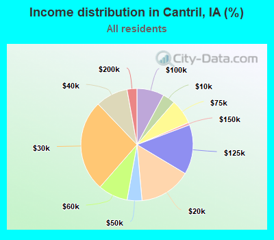 Income distribution in Cantril, IA (%)