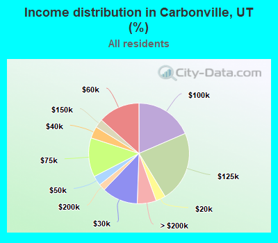Income distribution in Carbonville, UT (%)
