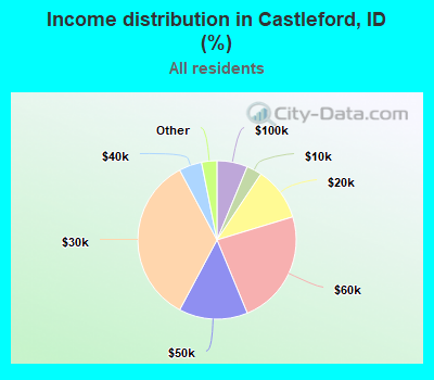 Income distribution in Castleford, ID (%)