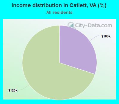 Income distribution in Catlett, VA (%)