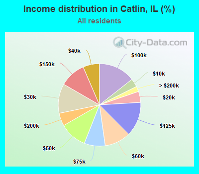 Income distribution in Catlin, IL (%)