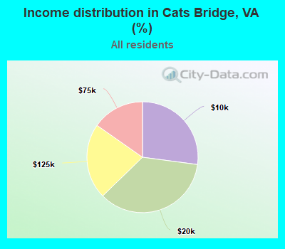 Income distribution in Cats Bridge, VA (%)