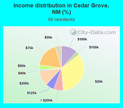 Income distribution in Cedar Grove, NM (%)