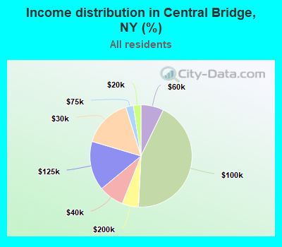 Income distribution in Central Bridge, NY (%)