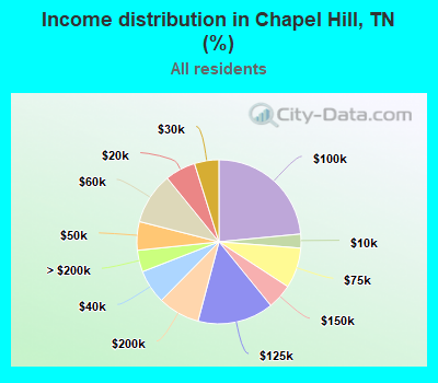 Income distribution in Chapel Hill, TN (%)