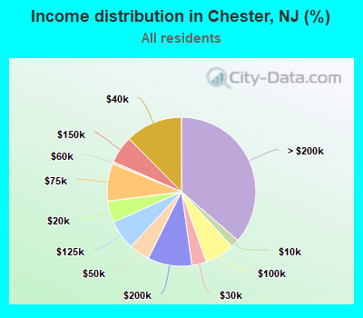 Income distribution in Chester, NJ (%)
