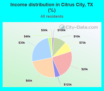 Income distribution in Citrus City, TX (%)