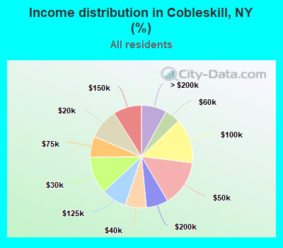 Income distribution in Cobleskill, NY (%)