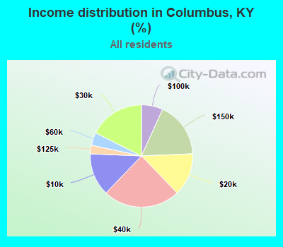 Income distribution in Columbus, KY (%)