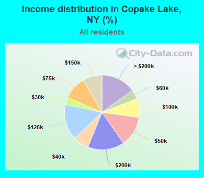 Income distribution in Copake Lake, NY (%)