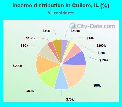 Income distribution in Cullom, IL (%)