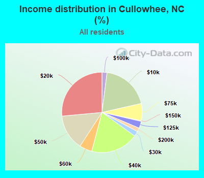Income distribution in Cullowhee, NC (%)