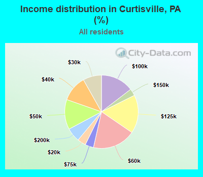 Income distribution in Curtisville, PA (%)