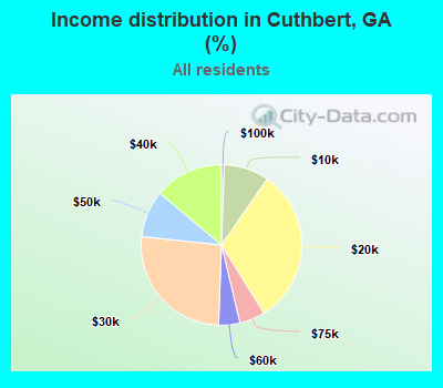 Income distribution in Cuthbert, GA (%)
