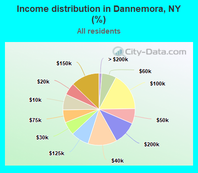 Income distribution in Dannemora, NY (%)